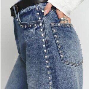 Reformation Cary High Rise Slouchy Wide Leg Jeans Size 28